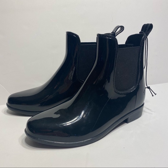 a new day Shoes - NWT Black Patent Leather Chelsea Waterproof Boots